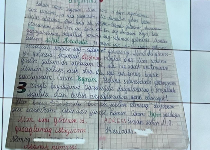 Bu da atamın nömrəsi...  Nihalın 5 il sonra üzə çıxan məktubu