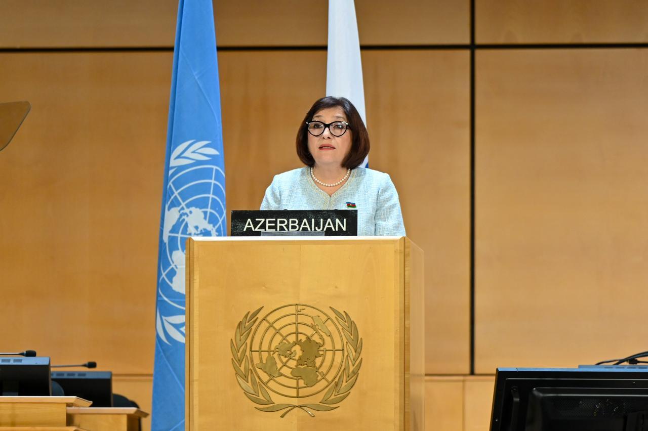 Sahibə Qafarova Parlament Sədrlərinin VI Dünya Konfransında çıxış edib 