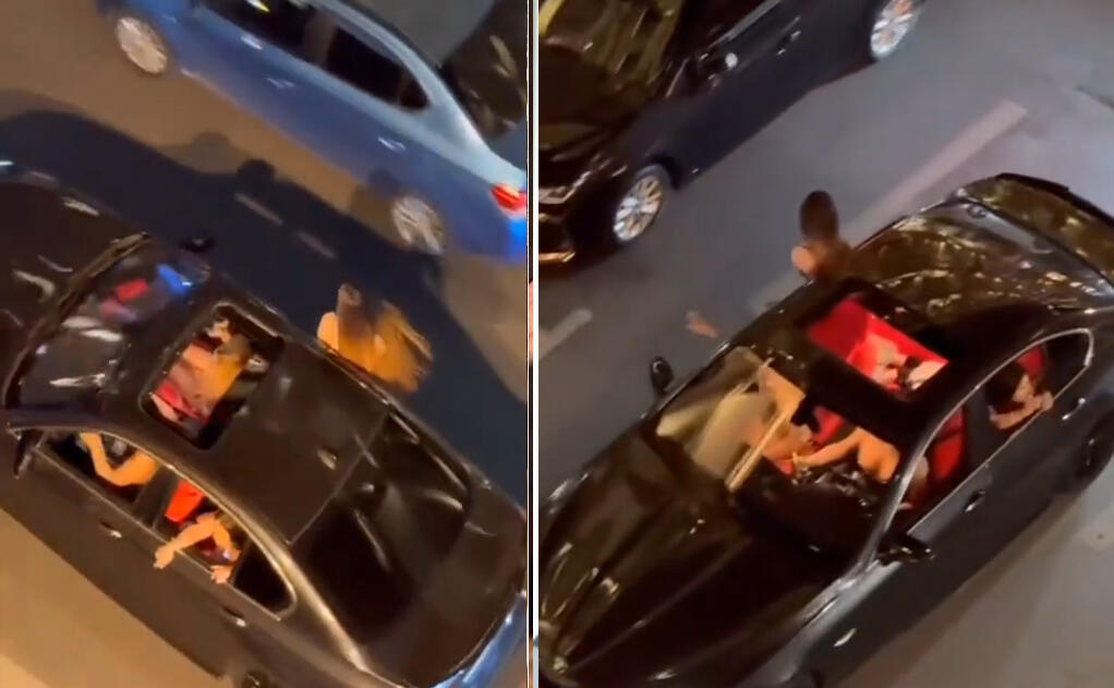 Bakının mərkəzində "BMW" ilə səsküy salıb, qaydaları pozdular  VİDEO