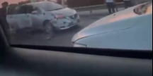 Bakıda lüks avtomobil taksi ilə toqquşdu 