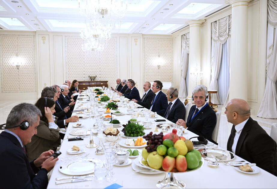 İtaliya Prezidenti Sercio Mattarellanın şərəfinə rəsmi ziyafət verilib