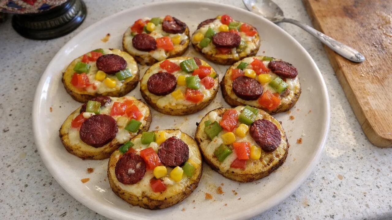 Xəmir yoğurmadan pizza ləzzəti: Sobada kartof əsaslı kolbasalı dilimlər