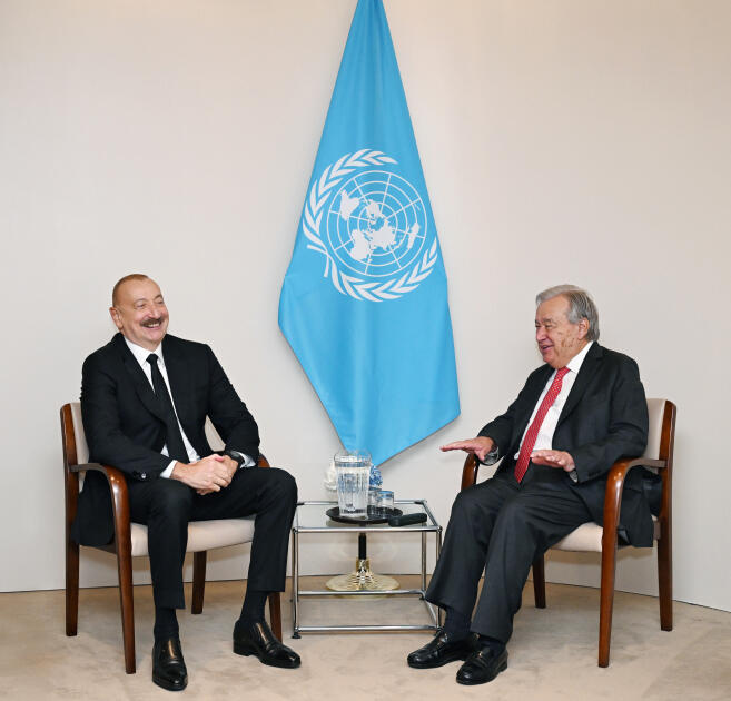 İlham Əliyev Antonio Quterreş ilə görüşüb 