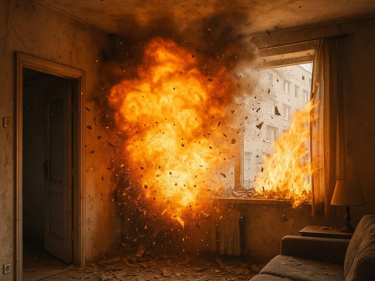 Şamaxıda evdə partlayış oldu  Xəsarət alan var  VİDEO