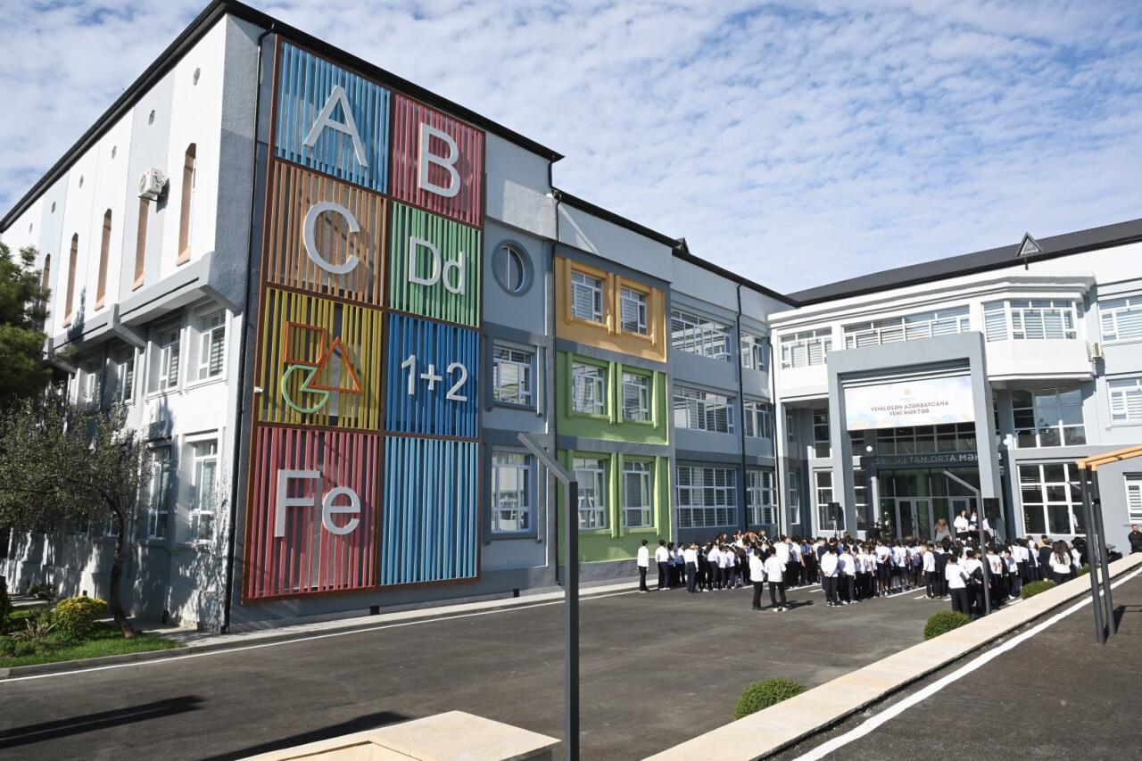 90dək yaşı olan məktəb Heydər Əliyev Fondu tərəfindən əsaslı təmir edildi  VİDEO  FOTO