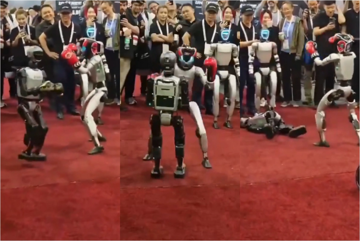 Gələcəyin döyüşçüləri  Çində robotlar döyüşdürüldü  VİDEO