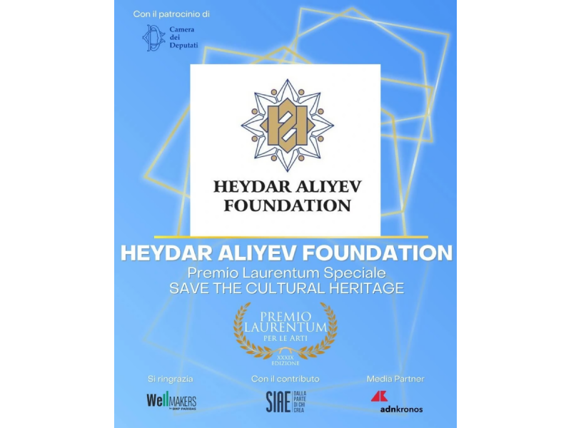 Heydər Əliyev Fondu İtaliyanın Laurentum m&uuml;kafatı ilə təltif olunub 