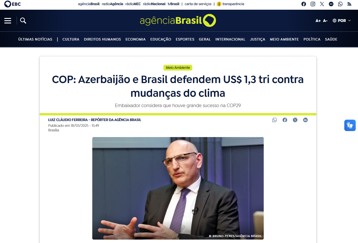 Elçin Əmirbəyov COP29un mirası və Braziliyada keçiriləcək COP30dan əvvəlki problemlər haqda danışıb