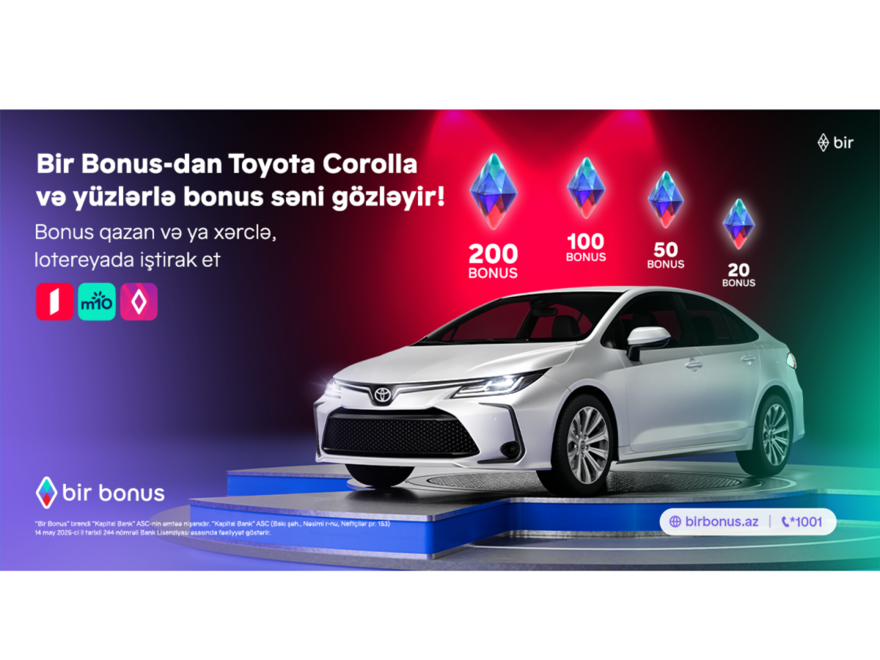 Bir Bonus Toyota Corolla və yüzlərlə bonus qazandırır