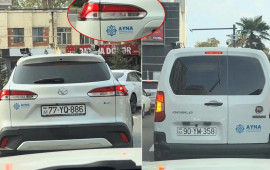 Bakıda AYNAnın xüsusi avtomobilləri sürücüləri CƏRİMƏLƏYİR  VİDEO