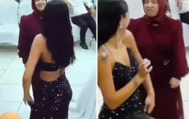 Toyda qızının rəqsi hicablı ananı özündən belə çıxardı 