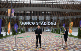 Prezident Gəncə şəhər stadionunun açılışında iştirak edib  FOTO