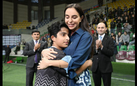 Leyla Əliyevanın təşəbbüsü ilə uşaq evlərinin komandaları arasında növbəti minifutbol turniri təşkil olunub 