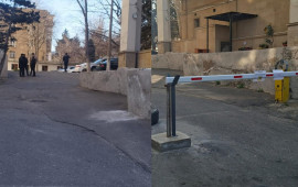 Sakinləri narahat edən şlaqbaumlar s&ouml;k&uuml;ld&uuml;  Fotolar