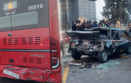 Gəncədə avtobus qəzası  Ölən və yaralanan var  FOTO
