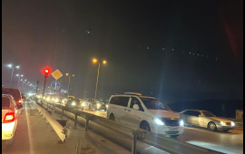 Bakı kənar dairəvi yolda uzun tıcac yaranıb 